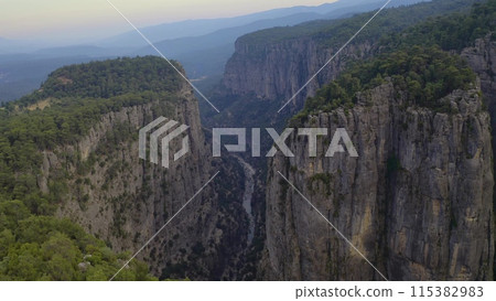 Aerial View of Tazi canyon, Turkey. Natural miracle, Mountains Valley 115382983