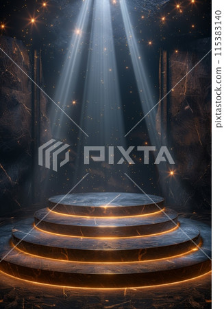 Stage spotlight background with laser beams 115383140