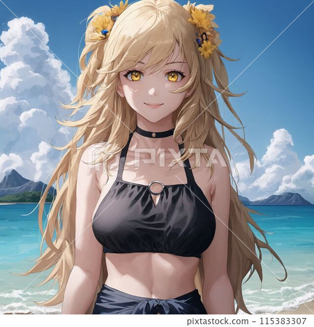 泳裝金髮巨乳美女 115383307