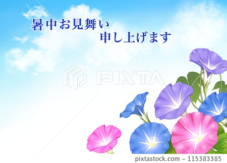 夏天的問候牽牛花和雷雨雲 115383385