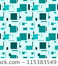abstract rectangles shape seamless for printing paper, textile, or wrapping paper. Emerald green colour theme 115383549