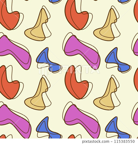 Abstract blobs seamless pattern in retro style colors. Ready to print for fabrics, wrapping paper, or gift paper. Abstract blobs seamless pattern in retro style colors. Ready to print for fabrics, wrapping paper, or gift paper. 115383550