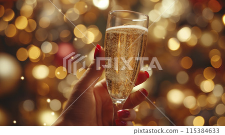 女人的手拿著香檳杯“AI生成圖像” 115384633
