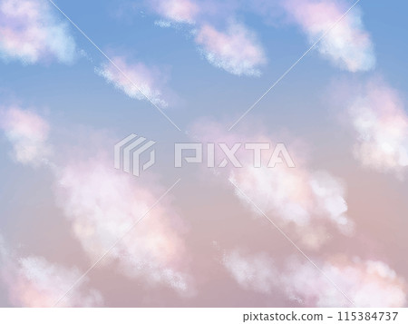 Clouds floating in the sunset sky in oil painting style Clouds floating in the sunset sky in oil painting style 115384737