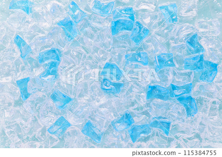 A cool blue background of acrylic ice and carbonated water 115384755