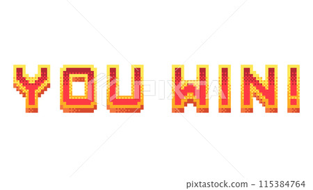 You Win text in Pixel Art style. You Win text in Pixel Art style. 115384764