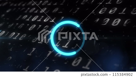 Image of data loading ring on black background 115384902