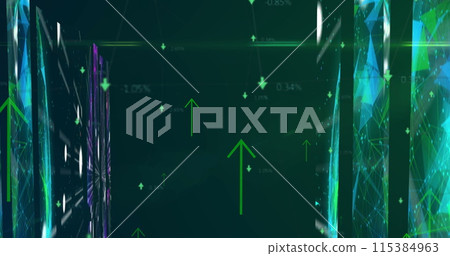 Image of network of connections over arrows Image of network of connections over arrows 115384963