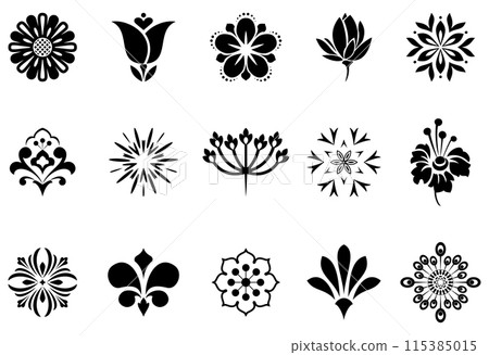 Flowers icon set. Flowers isolated on transparent background. Flowers in modern simple. Cute round flower plant nature collection. Vector illustrator Flowers icon set. Flowers isolated on transparent background. Flowers in modern simple. Cute round flower plant nature collection. Vector illustrator 115385015
