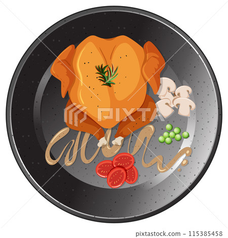 Delicious Roast Chicken Dinner 115385458