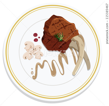 Gourmet Lamb Chop Dinner 115385467