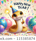 Snake Year New Year's Card 115385874