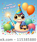 Snake New Year's card 115385880