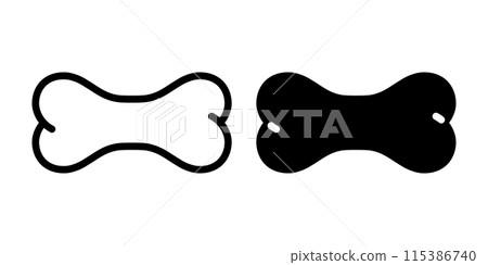 dog bone icon vector logo symbol cartoon character illustration clip art isolated 115386740