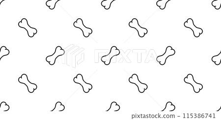 Dog bone seamless pattern cartoon doodle vector gift wrapping paper tile background repeat wallpaper illustration scarf isolated white design 115386741