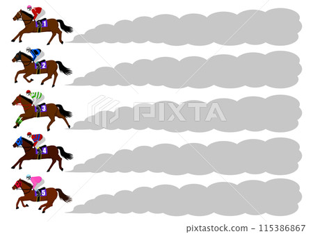 Horse racing sand frame 115386867