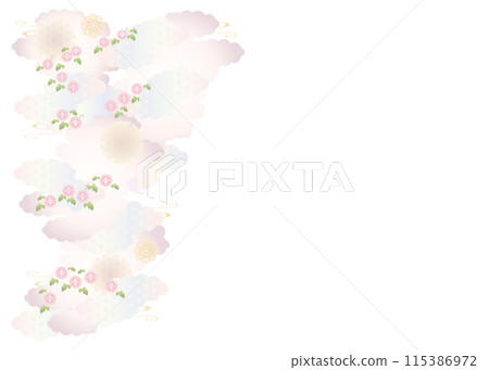 Background material-Japanese pattern morning glory 2022-26 vector 115386972