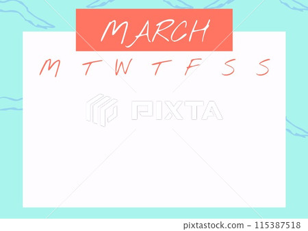 Promoting organization, a minimalist March calendar template with a serene color palette Promoting organization, a minimalist March calendar template with a serene color palette 115387518