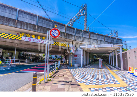 日本東京城市景觀,俯瞰東急電鐵玉川站(南口)等 日本東京城市景觀,俯瞰東急電鐵玉川站(南口)等 115387550