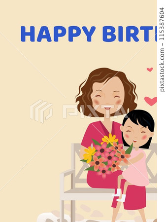 Celebrate with love, mother-daughter joy Celebrate with love, mother-daughter joy 115387604