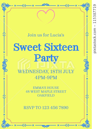 Celebrate in style, ornate yellow invite Celebrate in style, ornate yellow invite 115387719