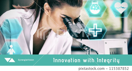 Explore scientific breakthroughs, researcher using a microscope Explore scientific breakthroughs, researcher using a microscope 115387852
