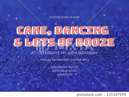 Celebrate in style, vibrant blue glitter backdrop 115387979