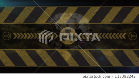 Image of nuclear symbol over brain 115388242