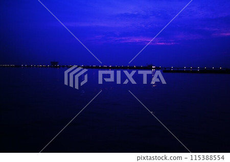 Night sea and lights 115388554