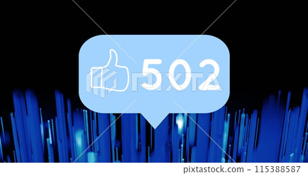Image of social media reactions over blue lines on black background Image of social media reactions over blue lines on black background 115388587