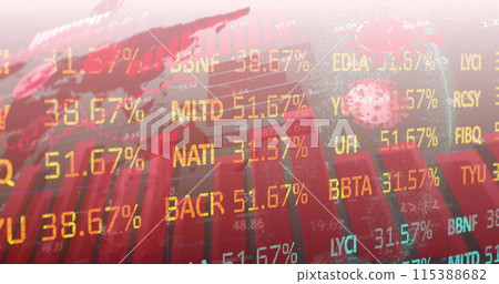 Image of financial data processing over dark background 115388682