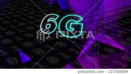 Image of 6g text over data processing and shapes Image of 6g text over data processing and shapes 115388894