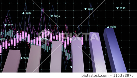 Image of financial data processing over grid Image of financial data processing over grid 115388973