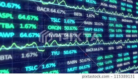 Image of data processing over blue background 115389131