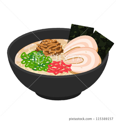 Illustration of tonkotsu ramen 115389157