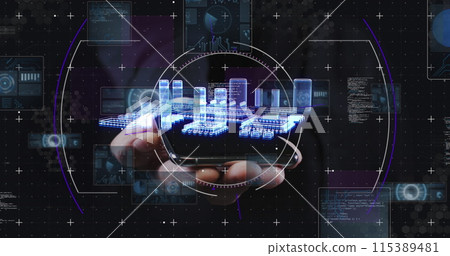 Image of processor spinning and scope scanning over smartphone 115389481