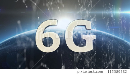 Image of 6g text over globe 115389582