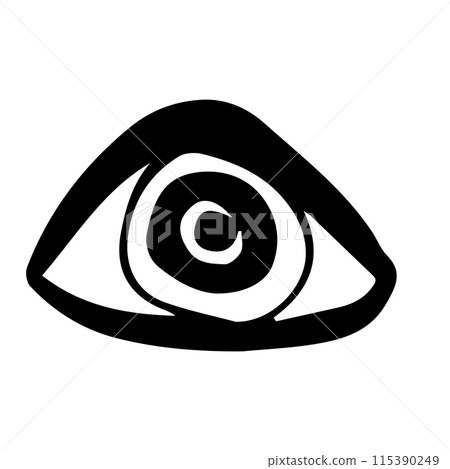 vector element eye doodle black and white image. 115390249
