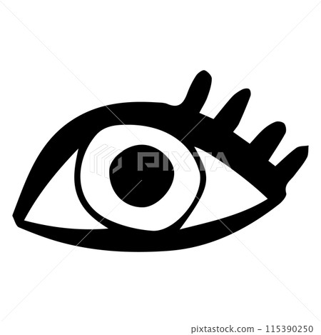 vector element eye doodle black and white image. vector element eye doodle black and white image. 115390250