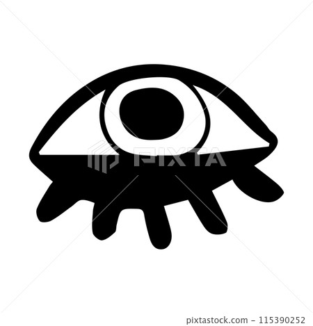 vector element eye doodle black and white image. vector element eye doodle black and white image. 115390252