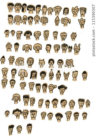 人臉手繪插畫 115390307