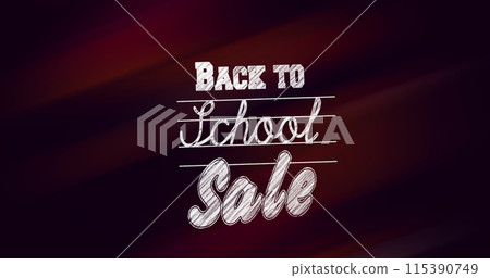 Image of back to school sale over dark red and black background 115390749