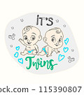 Its Twins, Boy and Boy, Gender Reveal Party 115390807