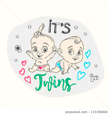 Its Twins, Girl and Boy, Gender Reveal Party Its Twins, Girl and Boy, Gender Reveal Party 115390808