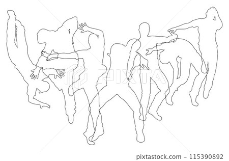 Dancers Silhouette Street Dance Poses Silhouettes Dancers Silhouette Street Dance Poses Silhouettes 115390892