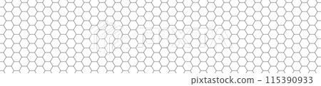 Honeycomb pattern with hexagon mesh. Texture bee comb grid. Flat vector illustration isolated on white background. Honeycomb pattern with hexagon mesh. Texture bee comb grid. Flat vector illustration isolated on white background. 115390933
