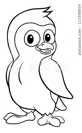 Penguin Bird Coloring Cartoon Wildlife Mascot 115390954