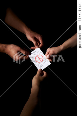 Several people are holding a ballot Several people are holding a ballot 115391348