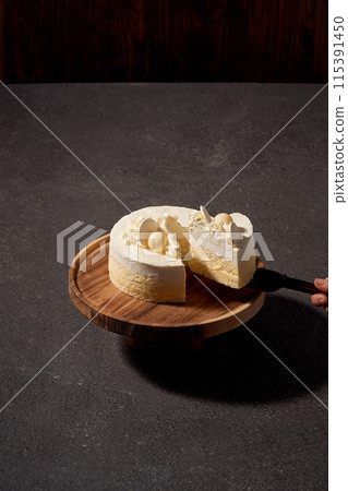 a slice of white cake 115391450