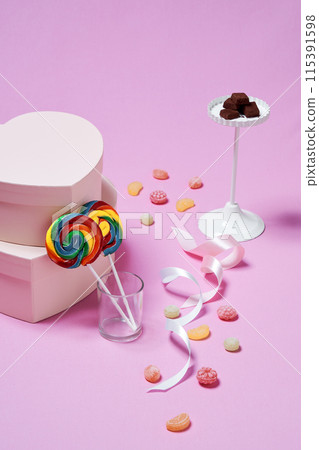 Sweet candies and chocolates 115391598